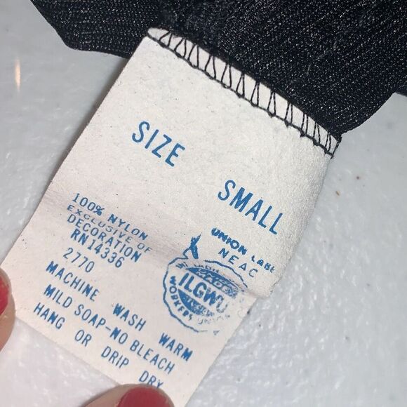 Vintage 70's Black Lingerie Slip Dress Maxi Long Dress High Slit See through Wai - Picture 13 of 16